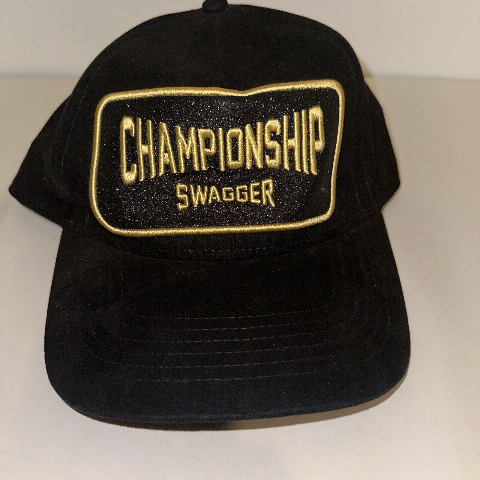 Championship Swagger Snapback Hat Cap Baseball Trophy Trucker Gold Suede Limited